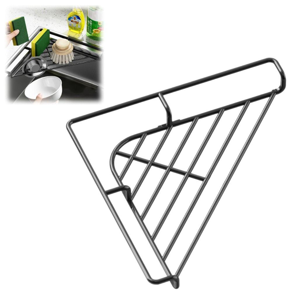 Anti-rust Sponge Drying Rack Punch-free Sink Drain Shelf Dishcloth Sponge Stand Laundry Room