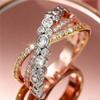 Luxury Crystal Female White Zircon Stone Ring Vintage Silver Color Wedding  For Women
