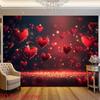 2D Flat Romantic Red Heart Photography Background