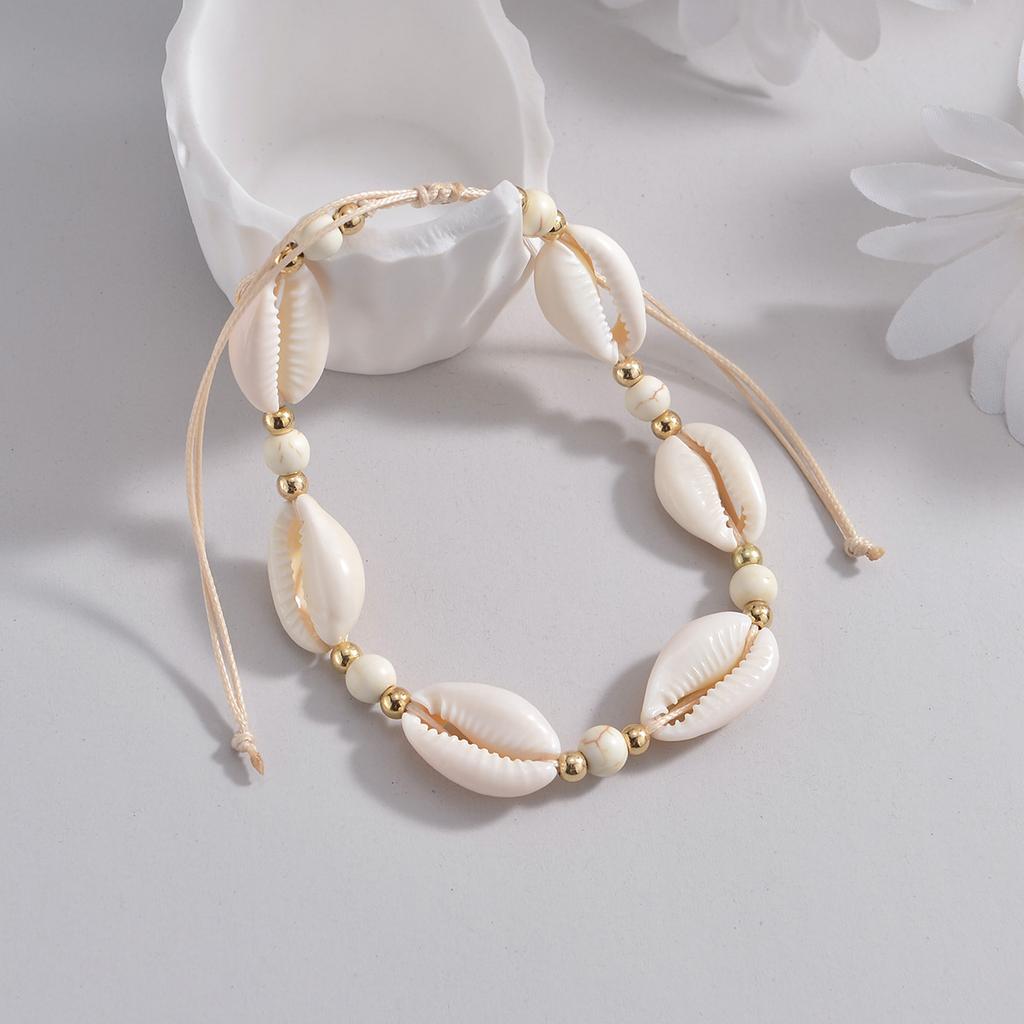 Vacation Beach Style Shell Weaving Beaded Adjustable Women's Feet Chain