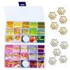 EdisonBrain Tsumami Zaiku Fabric Set of 280 Pieces In 28 Floral Base with Japanese Solid Craft Class Handmade Pre-Cut Colors, Chirimen, Cloth, Felt,