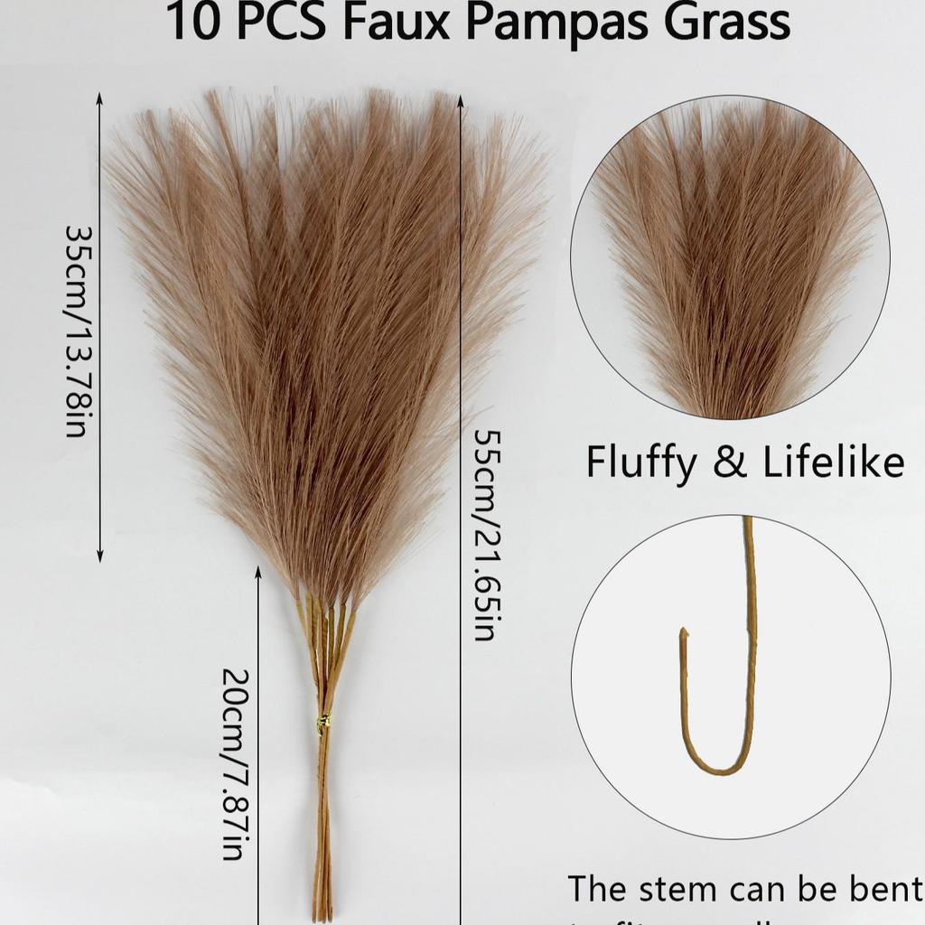 Artificial Pampas Grass & Cattails: Eternal Flower Wedding & Home Décor (55cm)