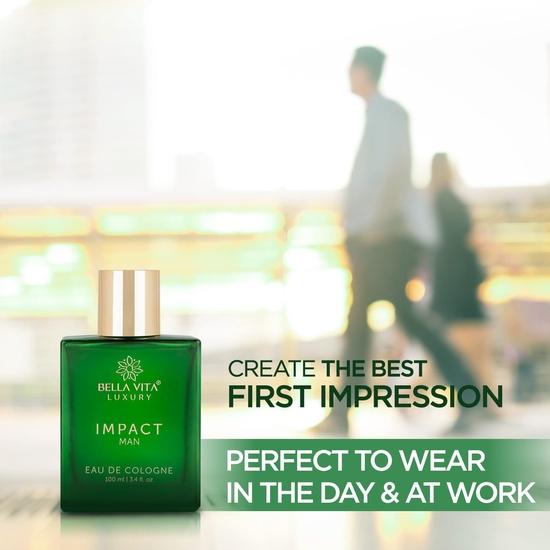 Bella Vita Luxury IMPACT MAN Eau De Cologne Perfume with Mandarin Orange, Patchouli, Cedar | Long Lasting EDC Fragrance Scent for Men 100Ml