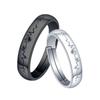 1/2 Stück Romantische Partnerringe für Damen Herren Punk Herz EKG Schwarz Weiß Ewige Liebe Versprechen Ehering Valentinstagsgeschenk