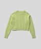 PLAC WOMEN Cable Crop Knit Light Green