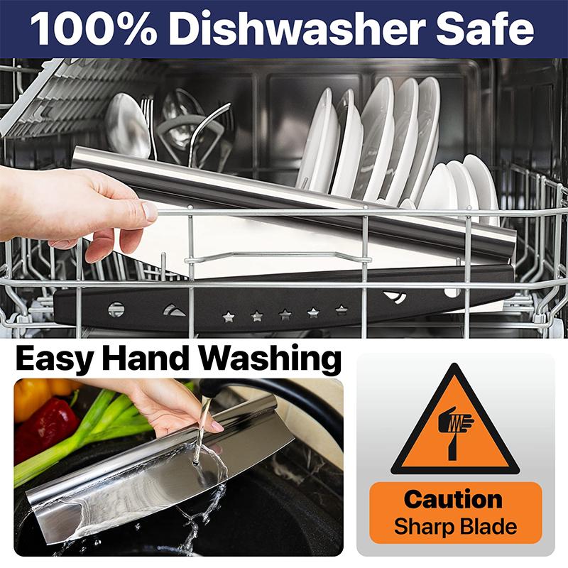 

16-дюймовый рокерный нож для пиццы - Острый нож-слайсер из нержавеющей стали, Защитный чехол, Можно мыть в посудомоечной машине серебряный