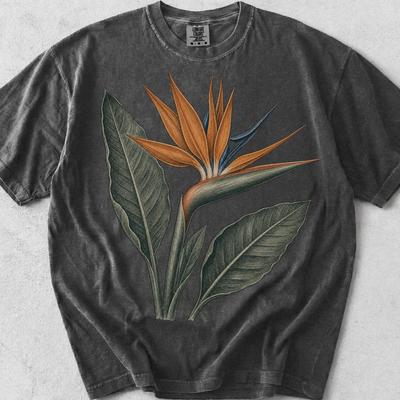 Bird Of Paradise Botanical Tee – Vintage Floral Comfort Colors Shirt