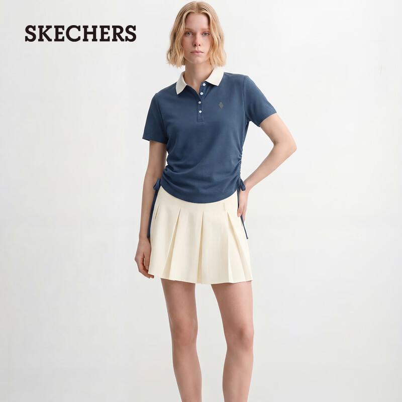 Женская трикотажная футболка-поло с коротким рукавом Skechers L226W100