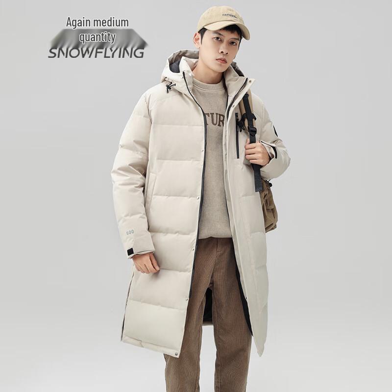 SNOWFLYING Men s Mid-Length Hooded Winter Down Jacket 170/88A хаки