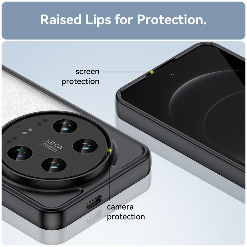 For Xiaomi 14 Ultra Phone Case WANLONFENG XC Series TPU Acrylic Cover with Tempered Glass (Big Lens Hole)