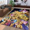 Anime-Style Carpet Golden Warriors with Fantasy Characters Design Suitable for use as an anti-slip for living room bedroom sofas
