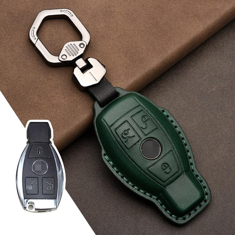 Genuine Leather Car Key Case Cover for Mercedes-Benz W203 W210 W211 Amg W204 C E S Cls Clk Cla Slk Classe Smart Car Keychain