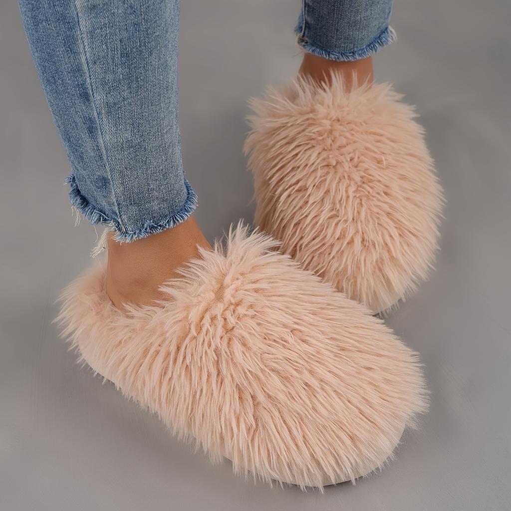 Women's Winter Plush Slip-On Slippers Warm Non-Slip Indoor House Shoes for Cold Weather Warm Slippers(Order A Size Up)