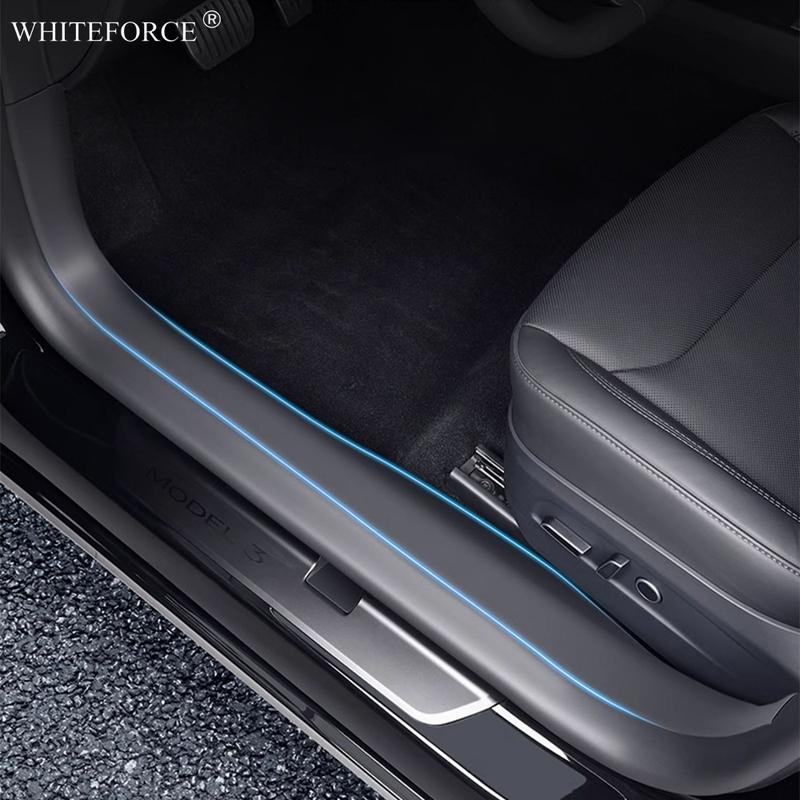 For Tesla Model 3 Highland 2024 Door Sill Strip Guard Car Front Rear Door Threshold Protector Waterproof And Anti-fouling Pads