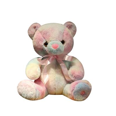 Cute Colorful Glowing Sitting Teddy Bear Doll Plush Toy Hug Panda Doll Children Soothing Rag Doll