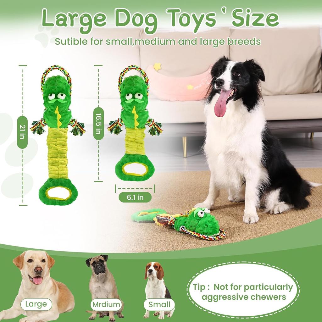 Tough Dog Toys for Aggressive Chewers, Interactive Tug of War Dog Toy to Keep Them Busy, Dog's Squeak Toys for Large Dogs, Dogs Chew Toy for Teething