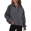 Womens Hooded Zipper Sweatshirt Thick Warm Pullover Top Long Sleeve Casual Winter Outwear