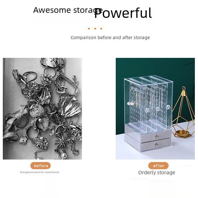 Samt 3-Schicht Acryl Schmuck Organizer Box