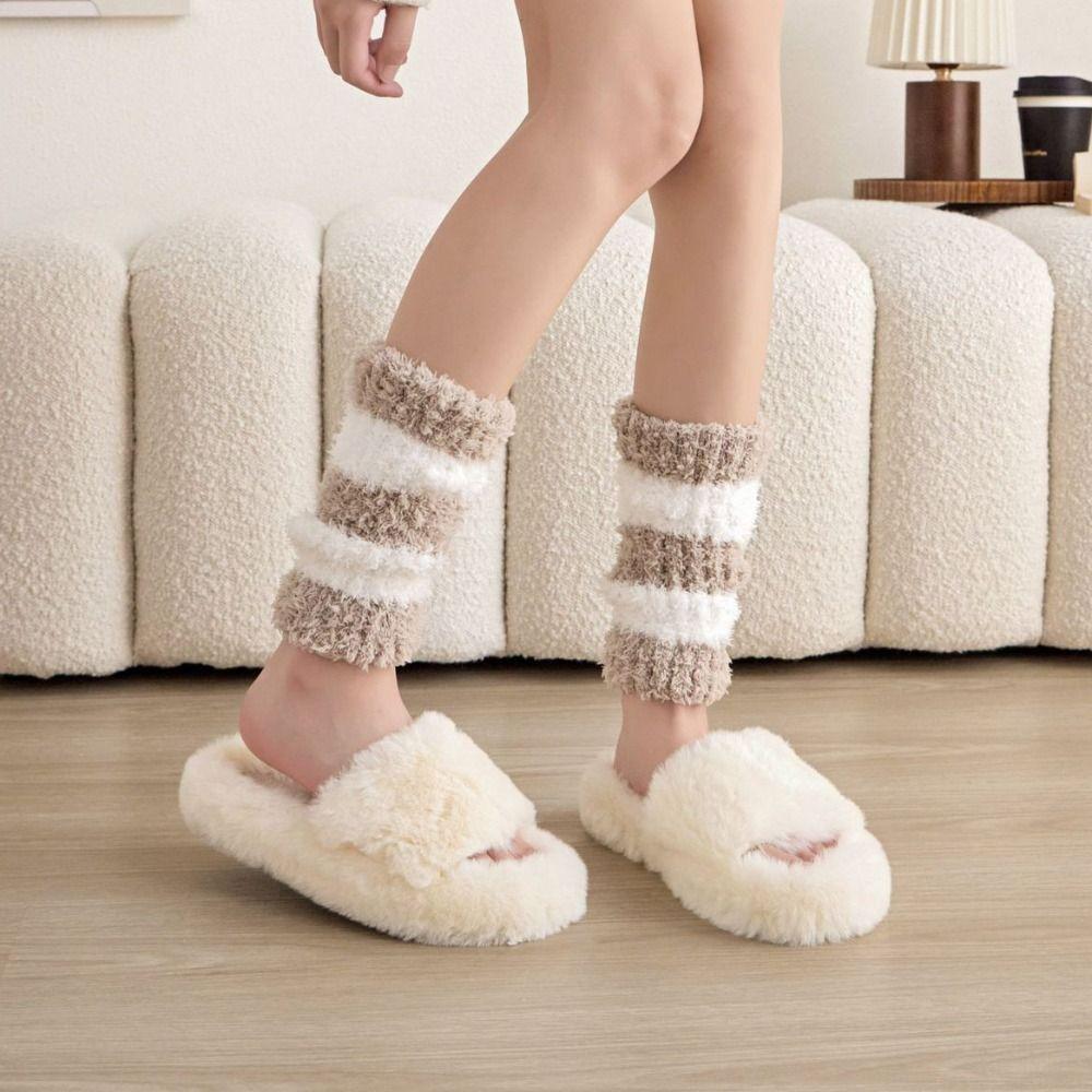 Simple Short Tube Sock Cover Thicken Warm Winter Foot warmer Coral Fleece Stockings  Girl