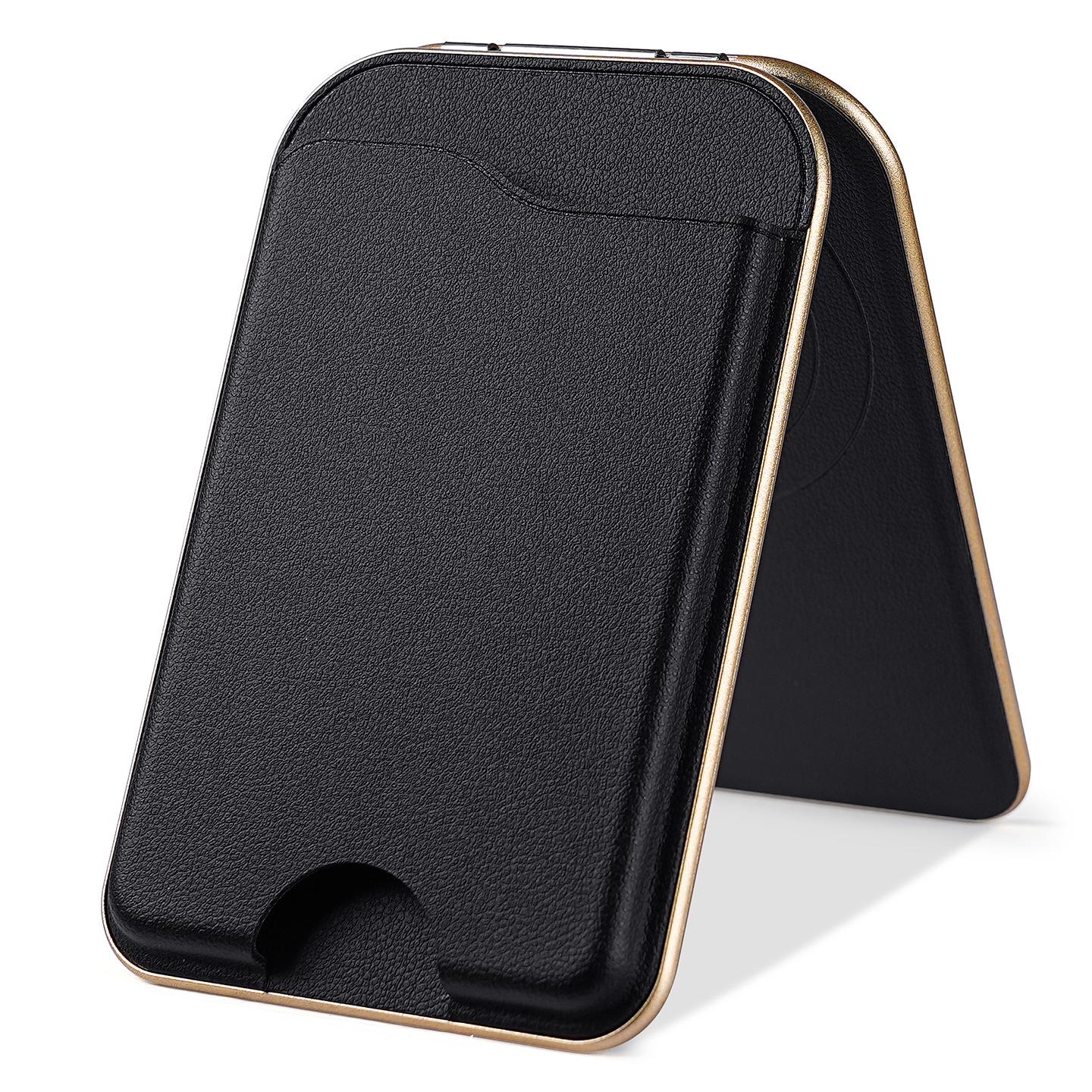 

iPhone 17 Magnetic Bracket Magsafe Rotating Mirror Stand with Card Holder Strong Magnetic Card Holder N52 чорний