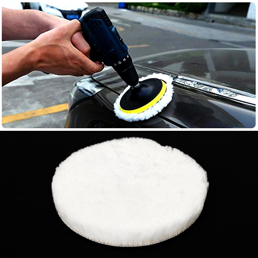 5pcs 6 Inch Wool Polishing Pads Buffing Mat Auto Paint Care For M14 Soft Wool Machine Waxing Polisher Car Body Polishing Discs