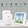 Digital Refrigerator Thermometer Wireless In/Outdoor Freezer Fridge Temperature Humidity Monitor Limit Alarm 2 Sensors Backlight