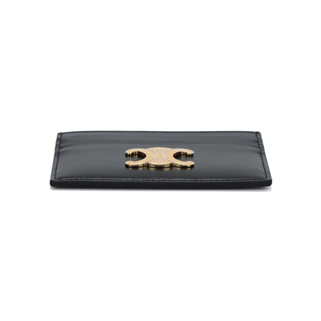 Celine Triomphe Calfskin Card Holder Women Accessories Black 10L833DPV-38NO