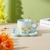 Shuangqi Ins Fresh Floral Coffee Cup and Saucer Set