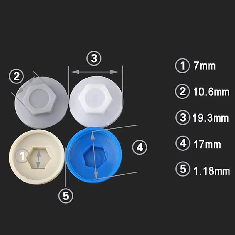 Outer Hexagonal Screw Waterproof Caps 50PCS Wear-resistant Plastic Protection Covers for Deck Building Garden Shed Assembly Outdoor Repair Works