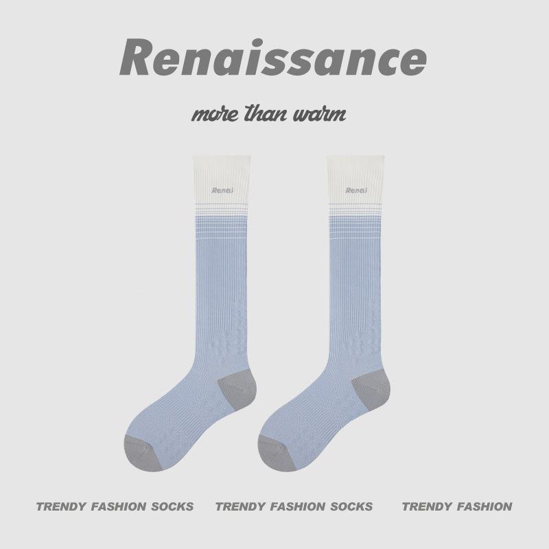 Renaissance Vibrant Orange Low-Pressure Yoga & Fitness Mid-Calf Socks