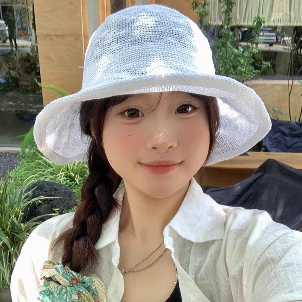 

Thin Fisherman Hat Cotton Yarn Basin Cap Casual Knitted Bucket Hat Summer хакі