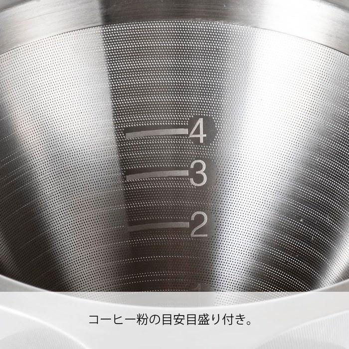 HARIO Double Mesh Metal Dripper 1-4 Cups Hairline Silver Stainless Steel DMD-02-HSV