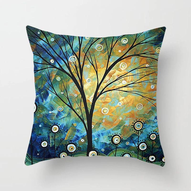 Creative Tree Pattern Pillowcase Interior Decoration Office Living Room Home Pillowcase