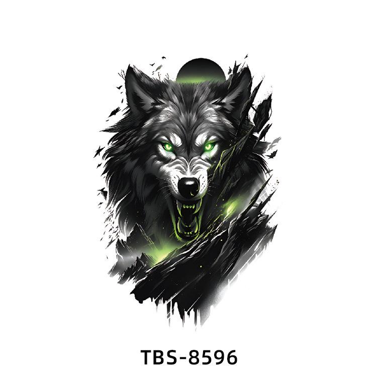 Realistiska Djurtotem Tatuering Klistermärken: Drake, Fenix, Tiger, Varg