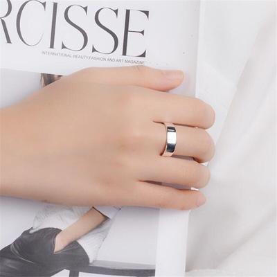 New Simple Creative Smooth Silver Plated Jewelry Not Allergic Temperament Round Inisex Fashion Popular Opening Rings R175