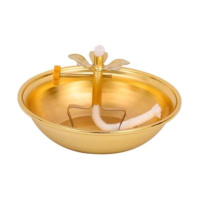 Ghee Lamp Holder Alloy Altar Supplies Tibetan Dimmable Tea Light Holder for Tabletop Bedroom Home Living Room Decoration