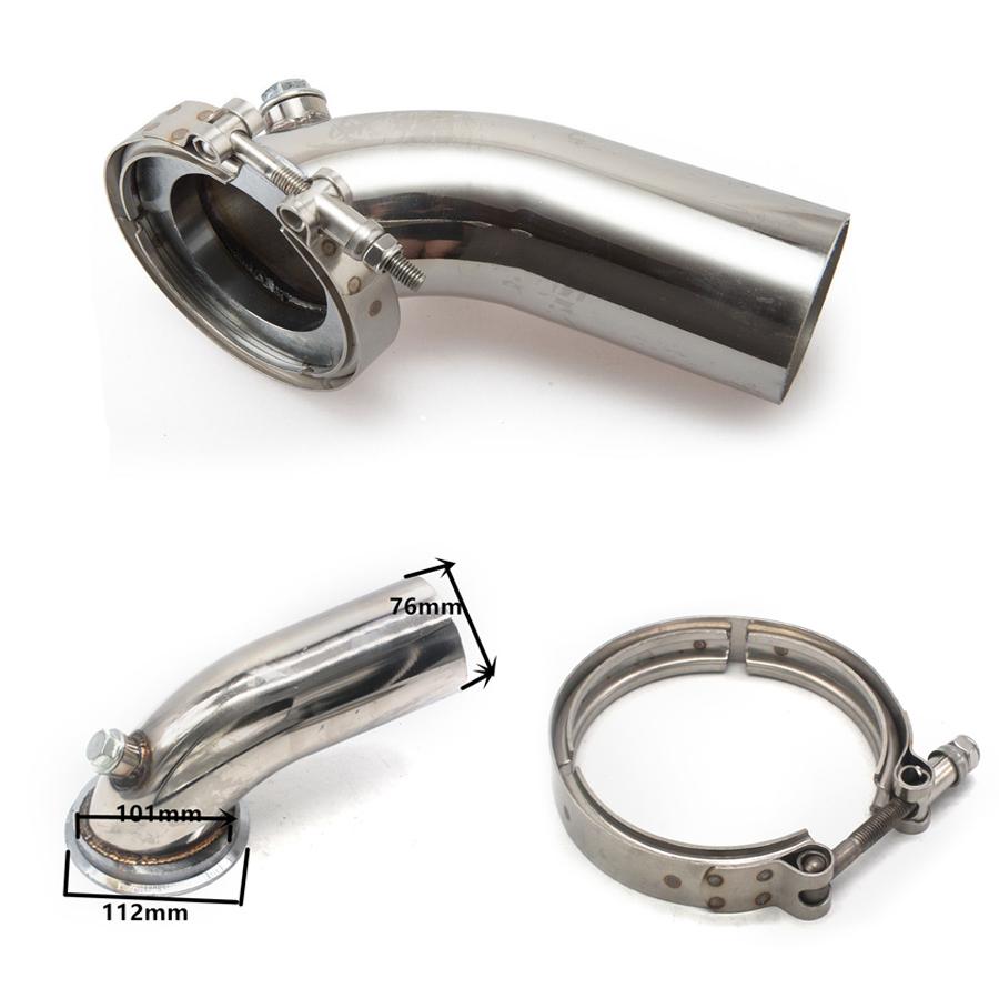 Stainless 90 Degree Downpipe Elbow V-Band Adaptor For Holset Turbo HY35 HX HE351