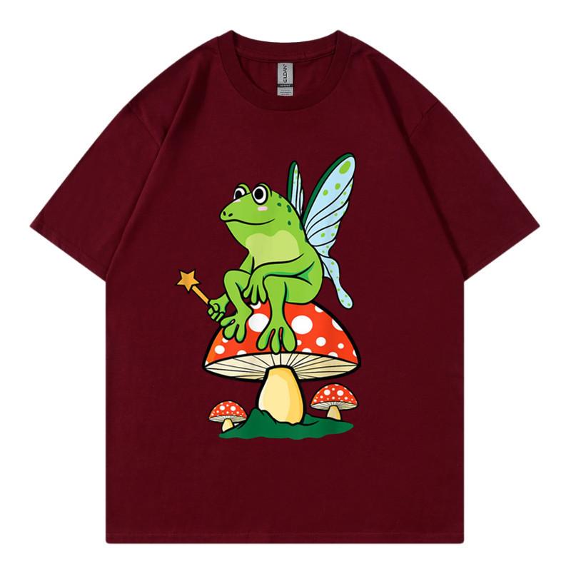 Delicious Mushroom and Frog Anime Short Sleeve Tshirt for Unisex and Unisex Summer Youth Student Casual Loose Top