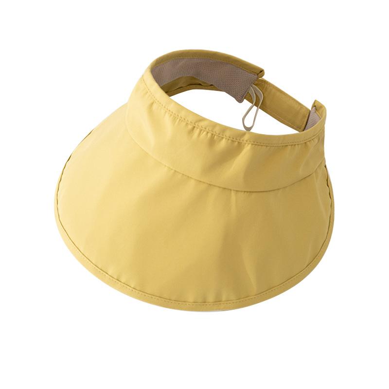 Summer sun hat women s foldable quick drying hat men s empty top hat women s UV resistant travel hat large brim sun hat women s жёлтый