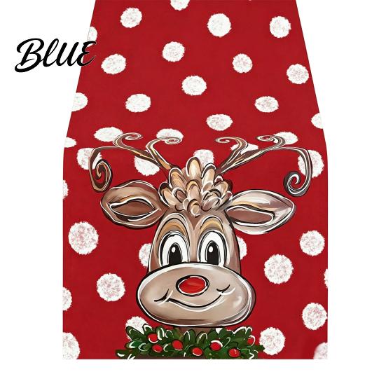 Coffee Table Runner Dining Tablecloth Ball Reindeer Xmas Tree Christmas Runner Print Seasonal Winter Holiday