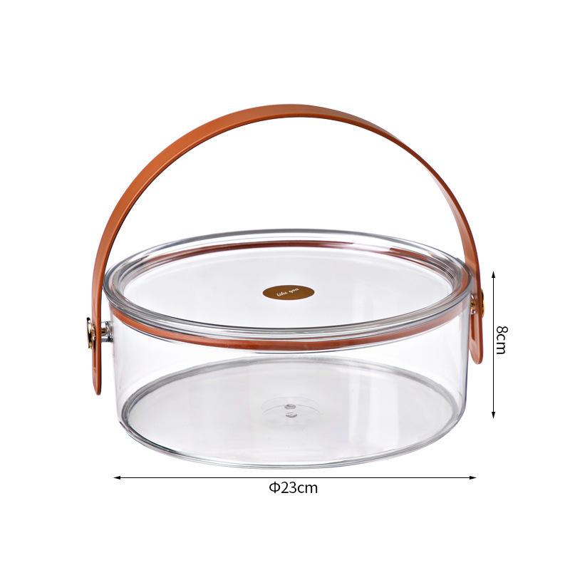 Portable Fruit Tray with Lid Snack Plate Creative Partition Dried Fruit Tray Dessert Candy Tray Fruit Tray Hand Basket Ice Bucket