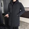 Men Cotton Coat Hooded Drawstring Long Sleeve Full Zipper Closure Cotton Jacket