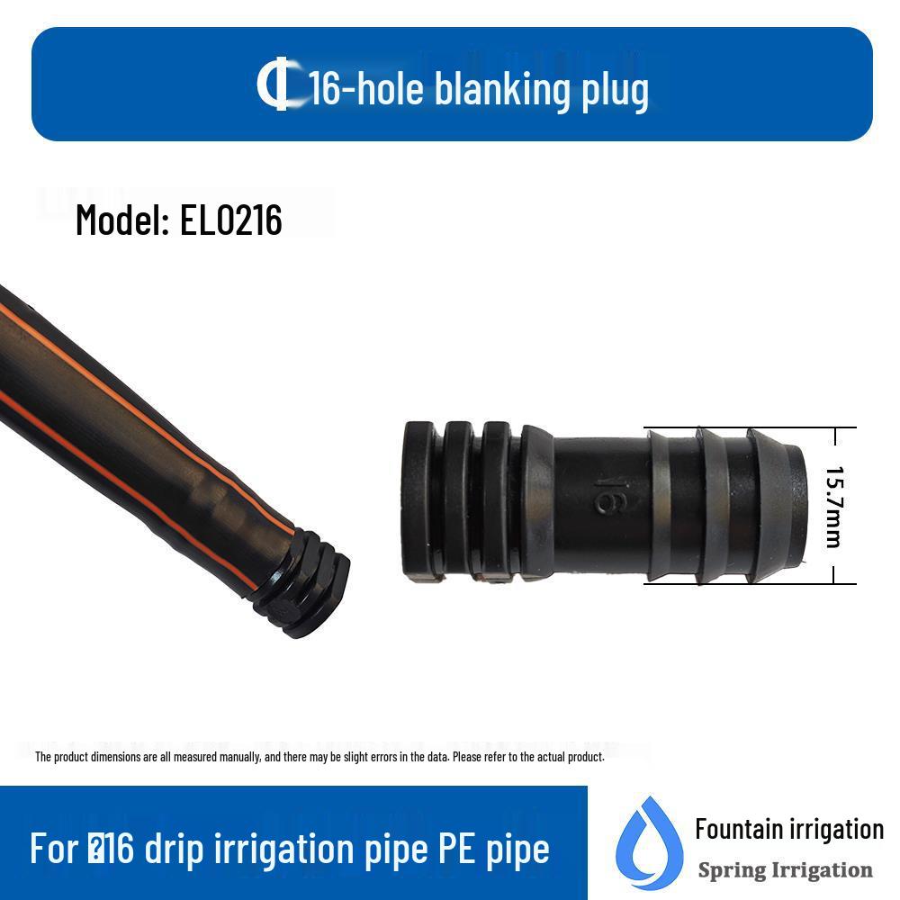 8-Shaped Plug for PE Pipe Drip Irrigation, Micro Sprinkler Fittings for 12, 16, 20, 25mm Agricultural Pipes.