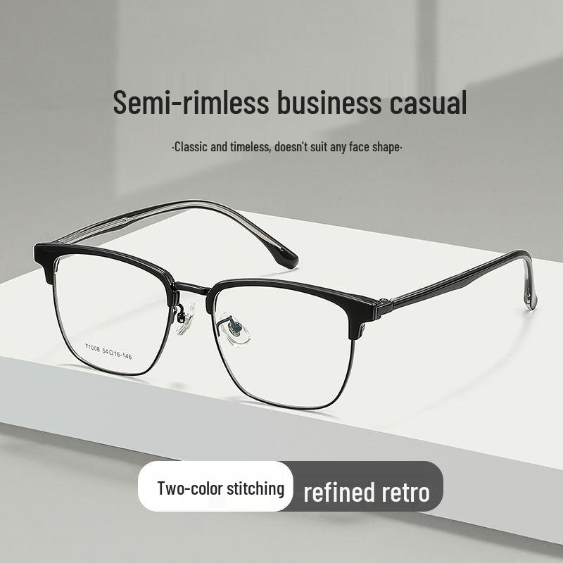 

Распродажа Сверхлегкая Сплавная Оправа для Бизнес Очков с Большими Линзами 71008K Black