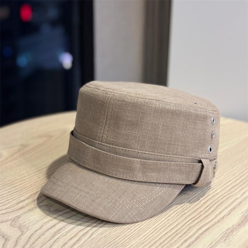 Retro Rivet Flat Top Equestrian Cap Women's Autumn British Style Fashion Beret Big Head Circumference Versatile Cap