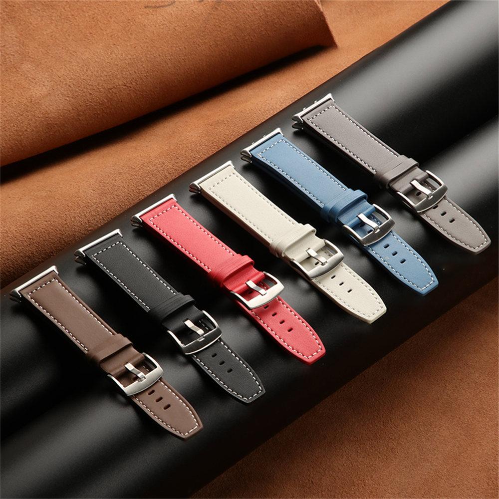 For Honor Watch 5 Genuine Cow Leather Watchband Replacement Adjustable Strap