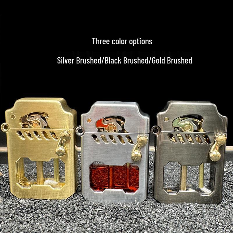 Zorro 786 Cyber Mecha Transparent Oil Tank Semi-automatic Kerosene Lighter
