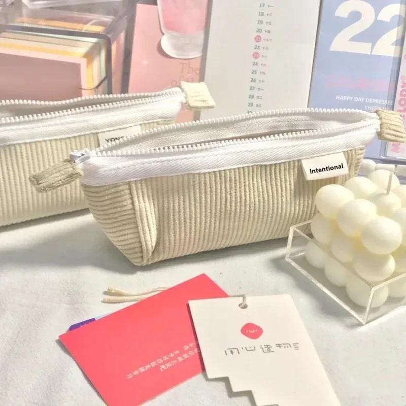Canvas Lovely Pencil Capacity High Cartoon Pencil Bag Korea Storage Stationery Washable Case Bag Cute Fashion