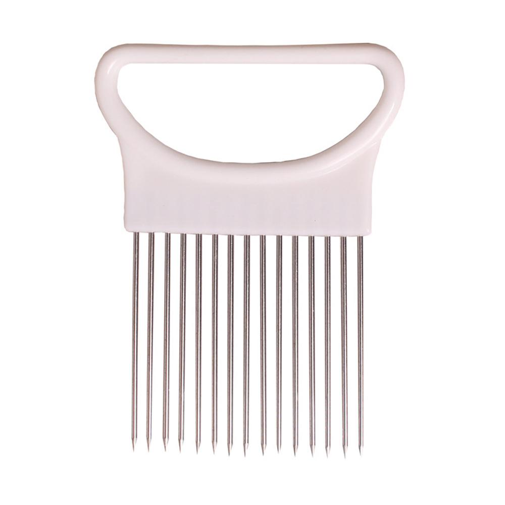 Igła do cebuli ze stali nierdzewnej widelec do warzyw krajalnica do owoców nóż do pomidorów uchwyt do cięcia akcesoria kuchenne narzędzie Cozinha Acessório