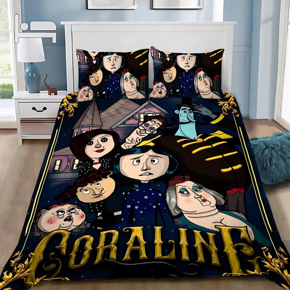 Bedding Set Duvet Cover Pillowcase Horror Film C-Coralines Boy Girl Bedroom Decoration Children Gift Single Double Large Size